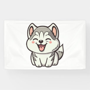 Happy niedlicher sibirischer Huskehund Banner