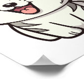 Happy niedlicher sibirischer Huskehund Poster (Ecke)