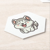 Happy niedlicher sibirischer Huskehund Untersetzer (angewinkelt)