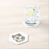 Happy niedlicher sibirischer Huskehund Untersetzer (Vor Ort)