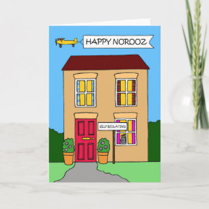 Happy Norooz Covid 19 Lockdown House Cartoon Karte