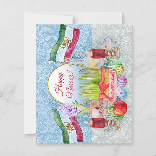 Happy Norooz Haft Sin with Lion and Sun (Vorderseite)