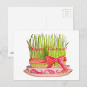 Happy Norooz Sabzeh Postkarte (Vorne/Hinten)