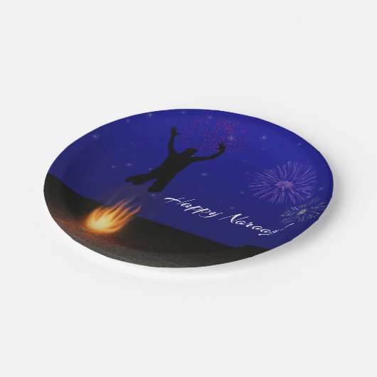 Happy Noroz Chahar-Shanbeh-Suri Pappteller (Schrägansicht)