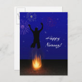 Happy Noroz Chahar-Shanbeh-Suri Postkarte (Vorne/Hinten)