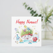 Happy Noroz Haft Sin lustigen Tisch Einladung (Stehend Vorderseite)