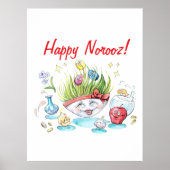 Happy Noroz Haft Sin lustigen Tisch Poster (Vorne)