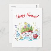 Happy Noroz Haft Sin lustigen Tisch Postkarte (Vorne/Hinten)