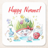 Happy Noroz Haft Sin lustigen Tisch Rechteckiger Pappuntersetzer (Vorderseite)
