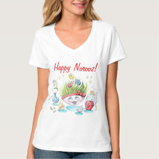 Happy Noroz Haft Sin lustigen Tisch T-Shirt