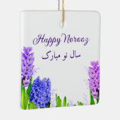 Happy Noroz Lila Blue Pink Hyacinth Blume Keramikornament (Rechts)