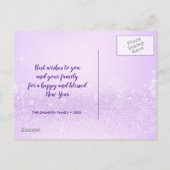 Happy Noroz Lila Hyacinth Heart Lovely Bouquet Postkarte (Rückseite)