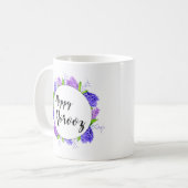 Happy Noroz Neujahr Lila Hyacinth-Kranz Kaffeetasse (Vorderseite Links)