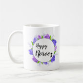 Happy Noroz Neujahr Lila Hyacinth-Kranz Kaffeetasse (Links)