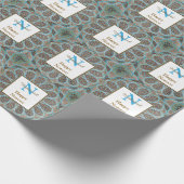 Happy Noroz Persian New Year Monogram Initial Geschenkpapier (Ecke)