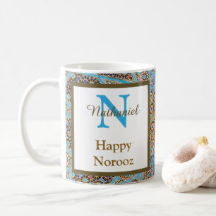 Happy Noroz Persian New Year Monogram Initial Kaffeetasse