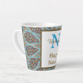 Happy Noroz Persian New Year Monogram Initial Milchtasse (Linke Ecke)