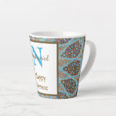 Happy Noroz Persian New Year Monogram Initial Milchtasse (Rechte Ecke)