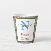 Happy Noroz Persian New Year Monogram Initial Milchtasse (Vorderseite)