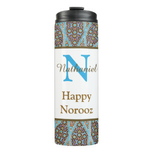 Happy Noroz Persian New Year Monogram Initial Thermosbecher