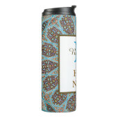 Happy Noroz Persian New Year Monogram Initial Thermosbecher (Nach links gedreht)