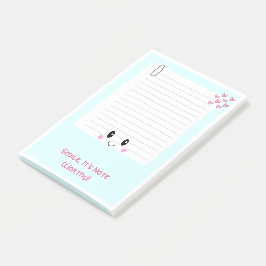 Happy Notes Blue: Kawaii Sticky Post It-Notes Post-it Klebezettel (angewinkelt)