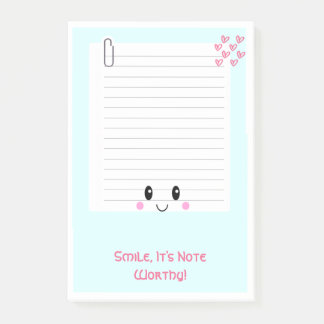 Happy Notes Blue: Kawaii Sticky Post It-Notes Post-it Klebezettel