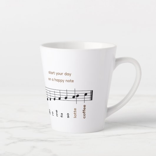Happy Notes Do Re Mi Latee Musiknote Personalisier Milchtasse (Rechts)