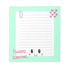 Happy Notes Green: Kawaii Editor Notizblock