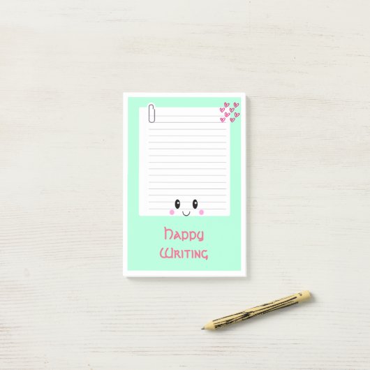 Happy Notes Green: Kawaii Post - It Notes Post-it Klebezettel (Auf Schreibtisch)