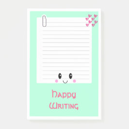 Happy Notes Green: Kawaii Post - It Notes Post-it Klebezettel