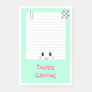 Happy Notes Green: Kawaii Post - It Notes Post-it Klebezettel