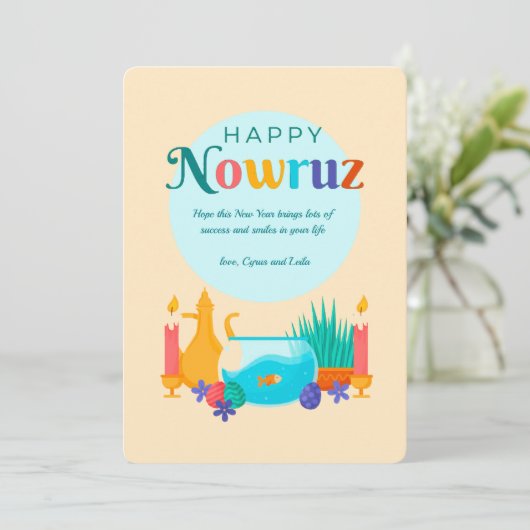 Happy Nowruz Feiertagskarte (Stehend Vorderseite)