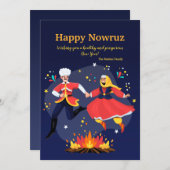 Happy Nowruz Flat Holiday Card Feiertagskarte (Vorne/Hinten)