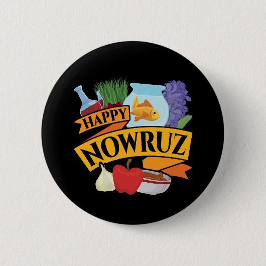 Happy Nowruz Persian New Year Button (Vorderseite)
