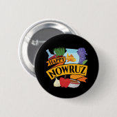 Happy Nowruz Persian New Year Button (Vorne & Hinten)