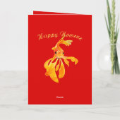 Happy Nowruz Persian New Year Goldfish Isolated Karte (Rückseite)