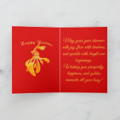 Happy Nowruz Persian New Year Goldfish Isolated Karte (Innenseite)