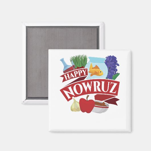 Happy Nowruz Persian New Year Magnet (Vorderseite/Rückseite)