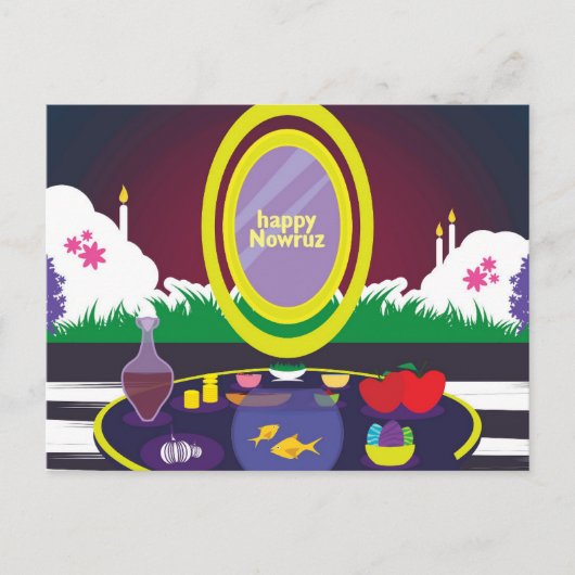 Happy Nowruz Persian New Year Postcard Postkarte (Vorderseite)