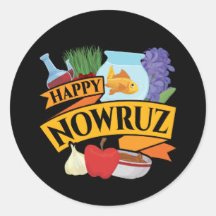 Happy Nowruz Persian New Year Runder Aufkleber