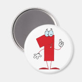 Happy Number 1 Magnet (Vorderseite/Rückseite)