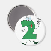 Happy Number 2 Magnet (Vorderseite/Rückseite)