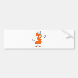 Happy Number 3 Autoaufkleber