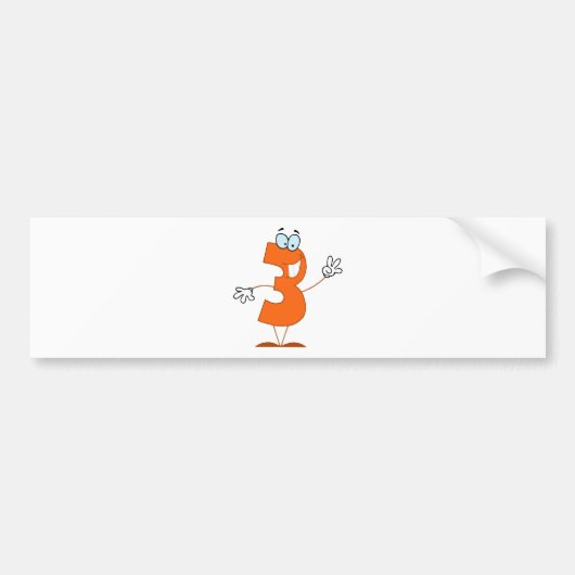 Happy Number 3 Autoaufkleber (Vorne)