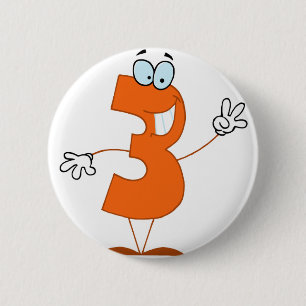 Happy Number 3 Button
