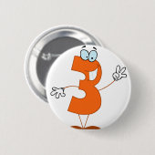 Happy Number 3 Button (Vorne & Hinten)
