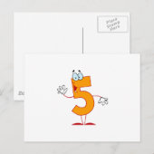 Happy Number 5 Postkarte (Vorne/Hinten)