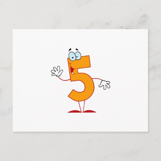 Happy Number 5 Postkarte (Vorderseite)