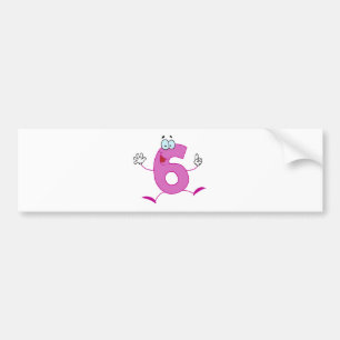 Happy Number 6 Autoaufkleber